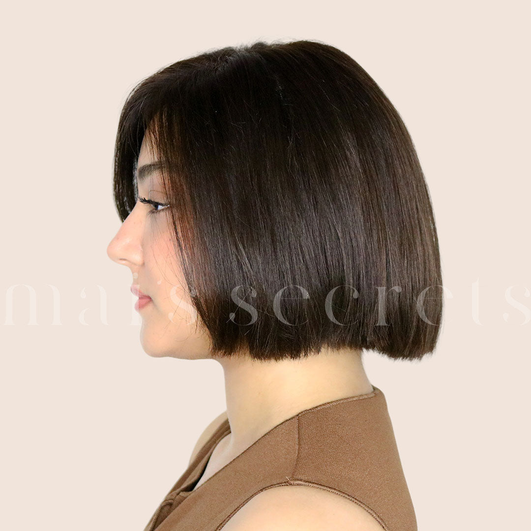 Carine - Perruque carré court cheveux naturels européens