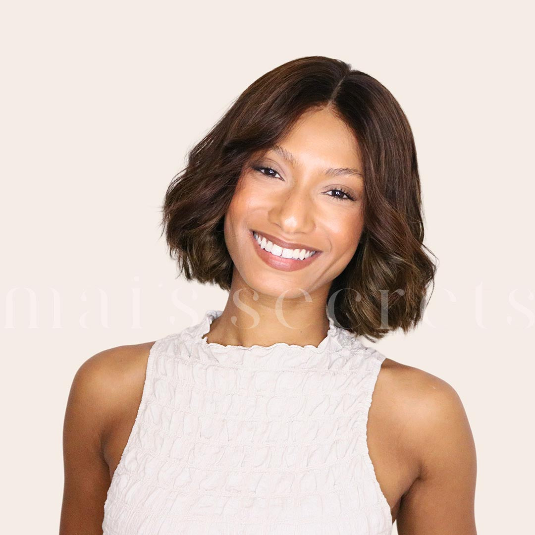 Prune - Perruque closure cheveux naturels courts