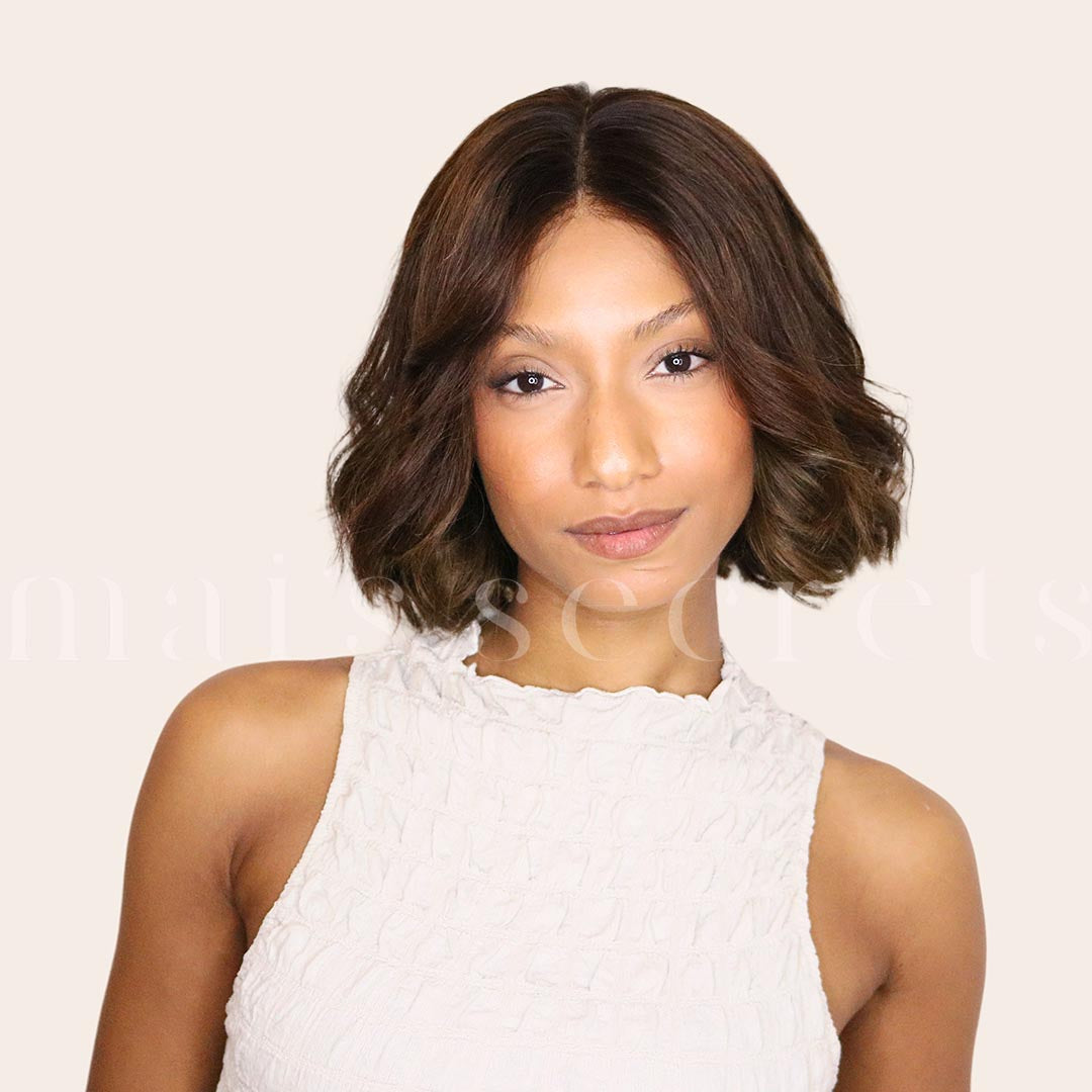 Prune - Perruque closure cheveux naturels courts