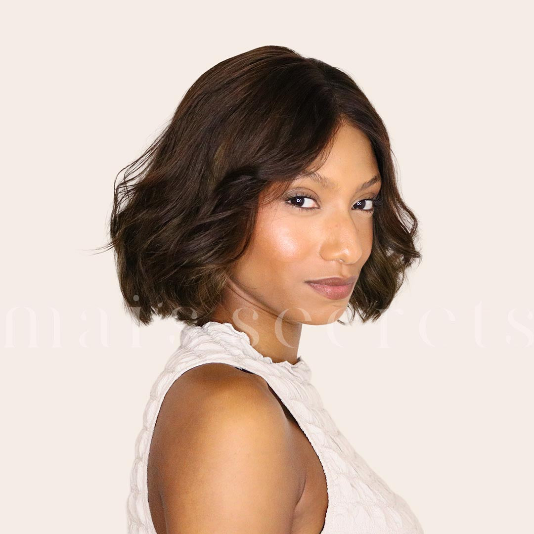 Prune - Perruque closure cheveux naturels courts