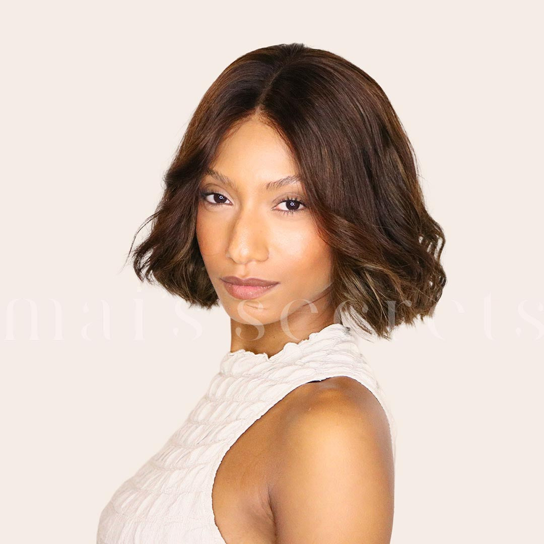 Prune - Perruque closure cheveux naturels courts