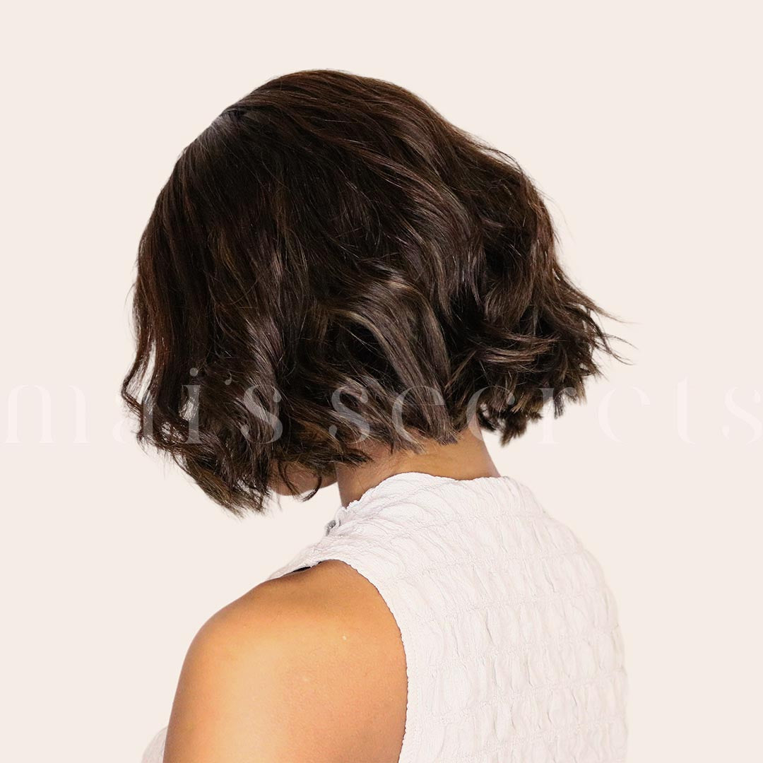 Prune - Perruque closure cheveux naturels courts