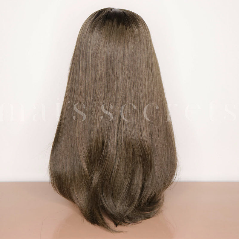 La perruque parfaite Charlène - lace wig cheveux naturels châtain cendré