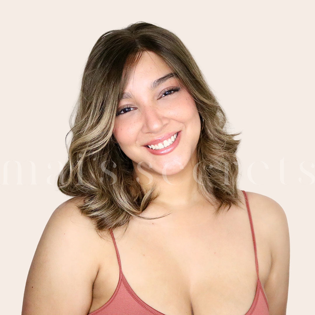 Léa - Perruque cheveux naturels mi-longs méchés