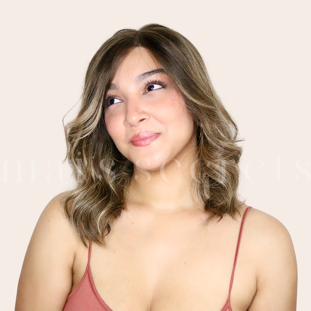 Léa - Perruque cheveux naturels mi-longs méchés