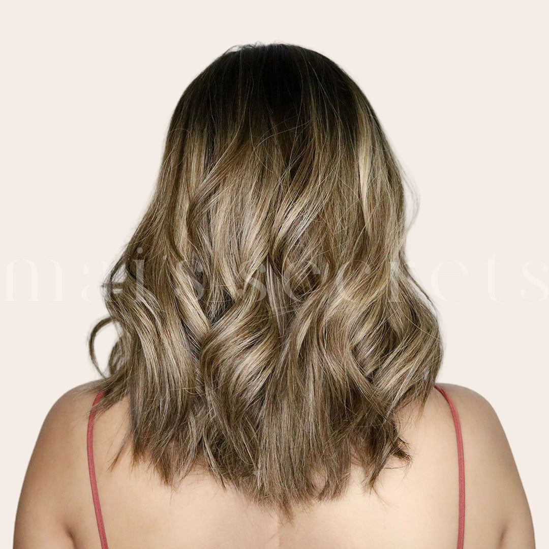 Léa - Perruque cheveux naturels mi-longs méchés