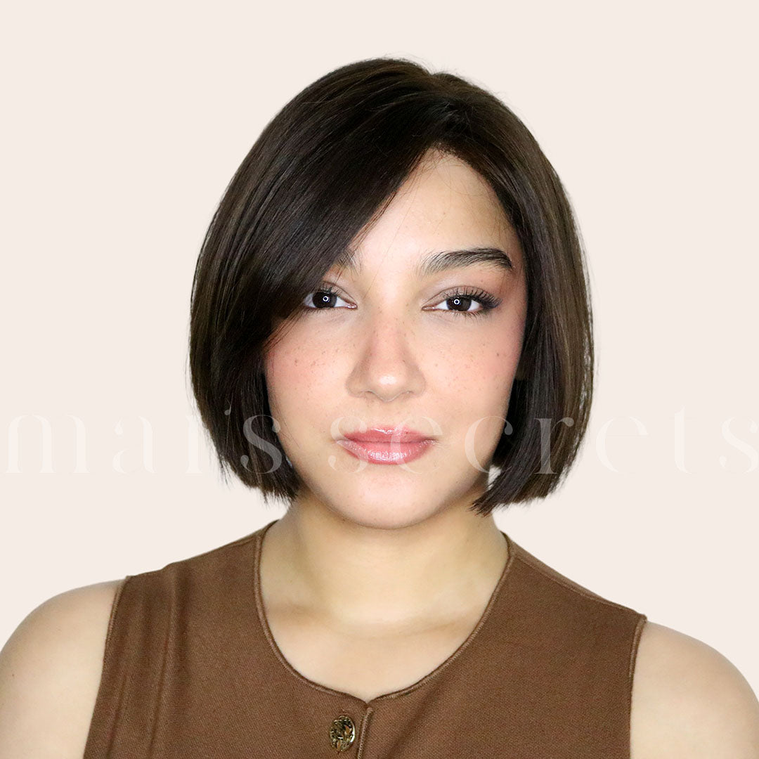 Carine - Perruque carré court cheveux naturels européens