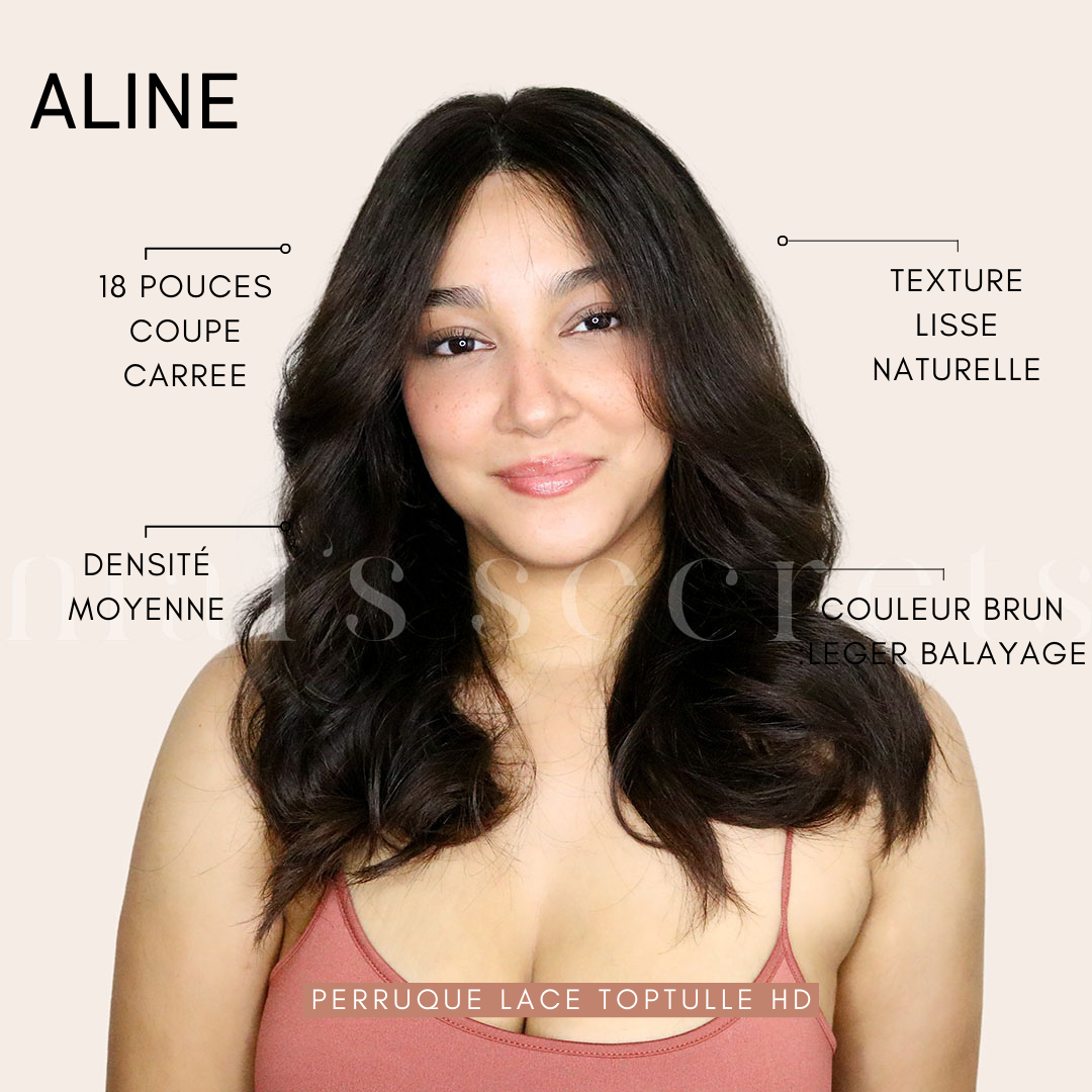 Aline - Perruque cheveux européens frange rideau