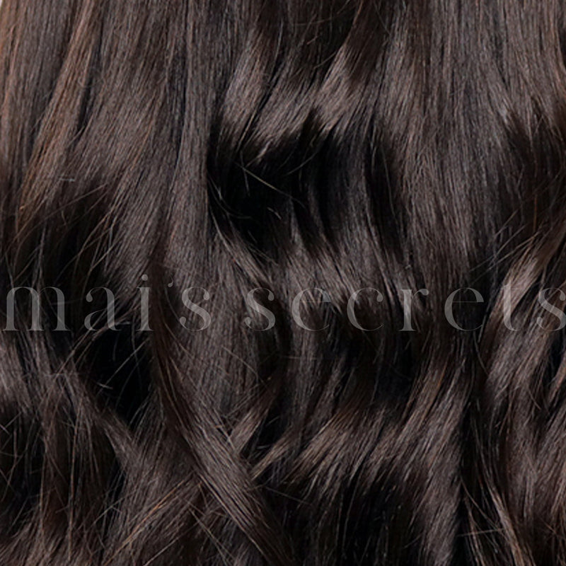 Mégane - Perruque lace top cheveux naturels bruns