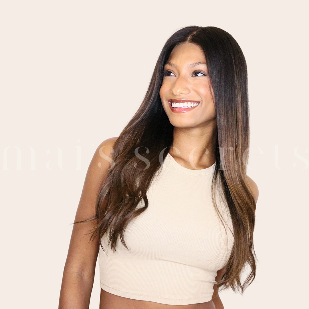 Sarah - Perruque lace top cheveux Deluxe longs ombré