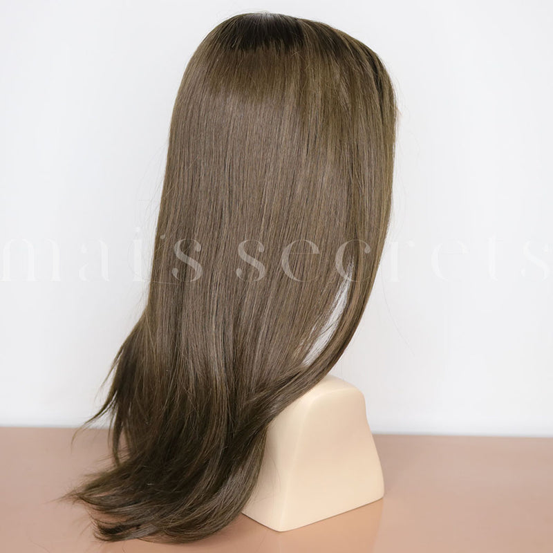 La perruque parfaite Charlène - lace wig cheveux naturels châtain cendré